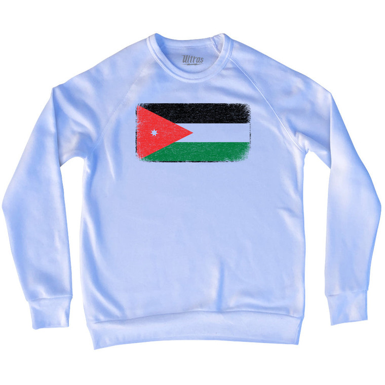 Jordan Country Flag Adult Tri-Blend Sweatshirt - White