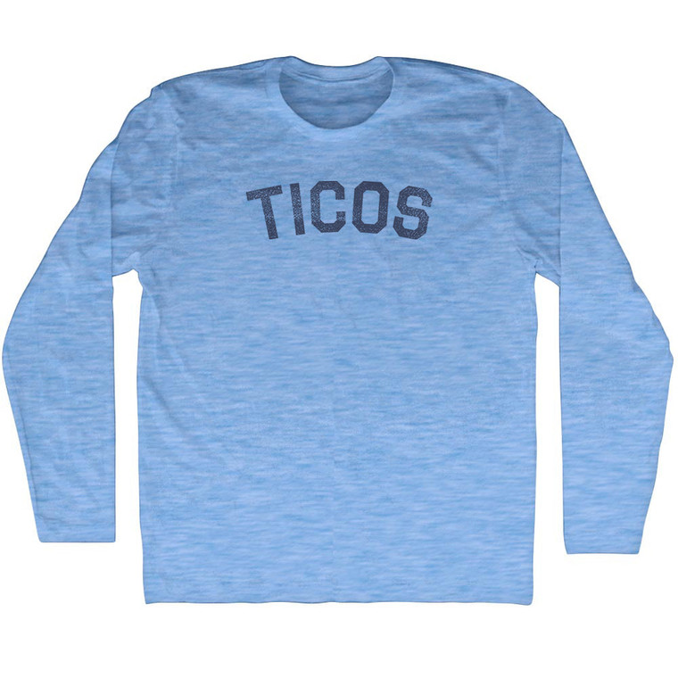 Ticos Adult Tri-Blend Long Sleeve T-shirt - Athletic Blue