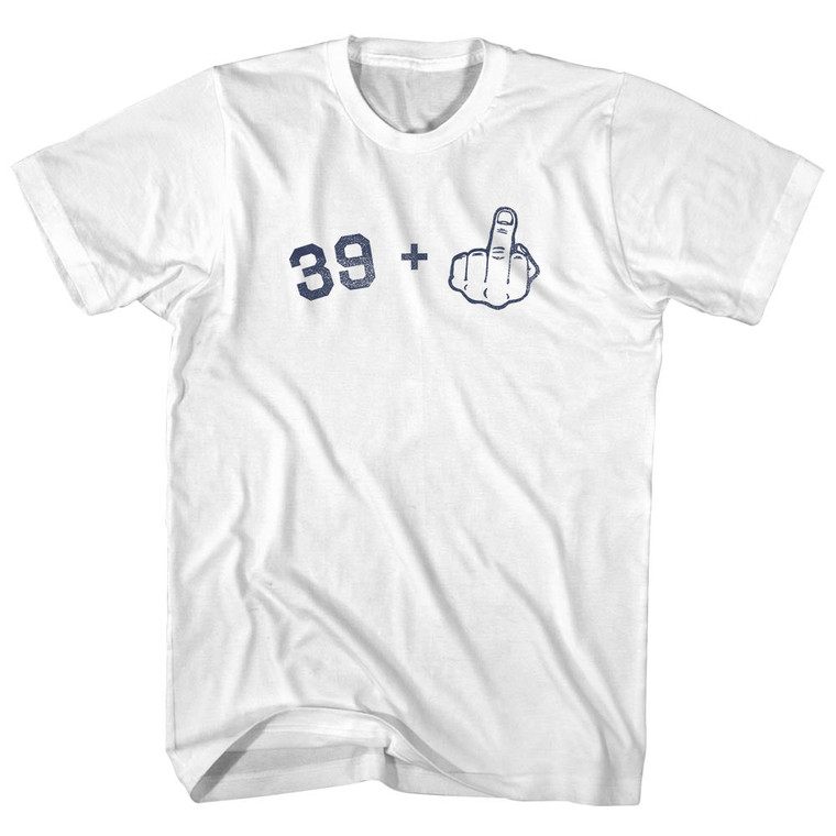 39 + Middle Finger Womens Cotton Junior Cut T-Shirt - White