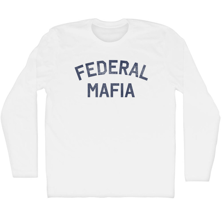 Federal Mafia Adult Cotton Long Sleeve T-shirt - White