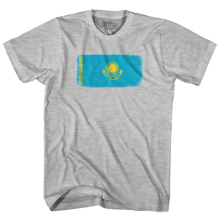 Kazakhstan Country Flag Womens Cotton Junior Cut T-Shirt - Grey Heather