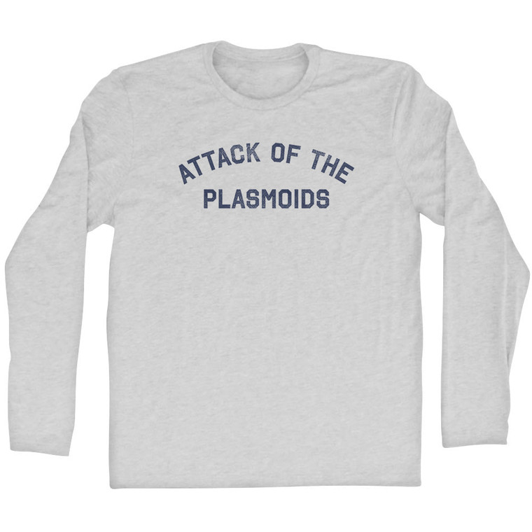 Attack of the Plasmoids Adult Cotton Long Sleeve T-shirt - Grey Heather