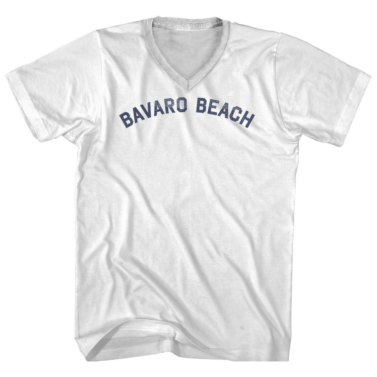 Bavaro Beach Adult Cotton V-neck T-shirt - White