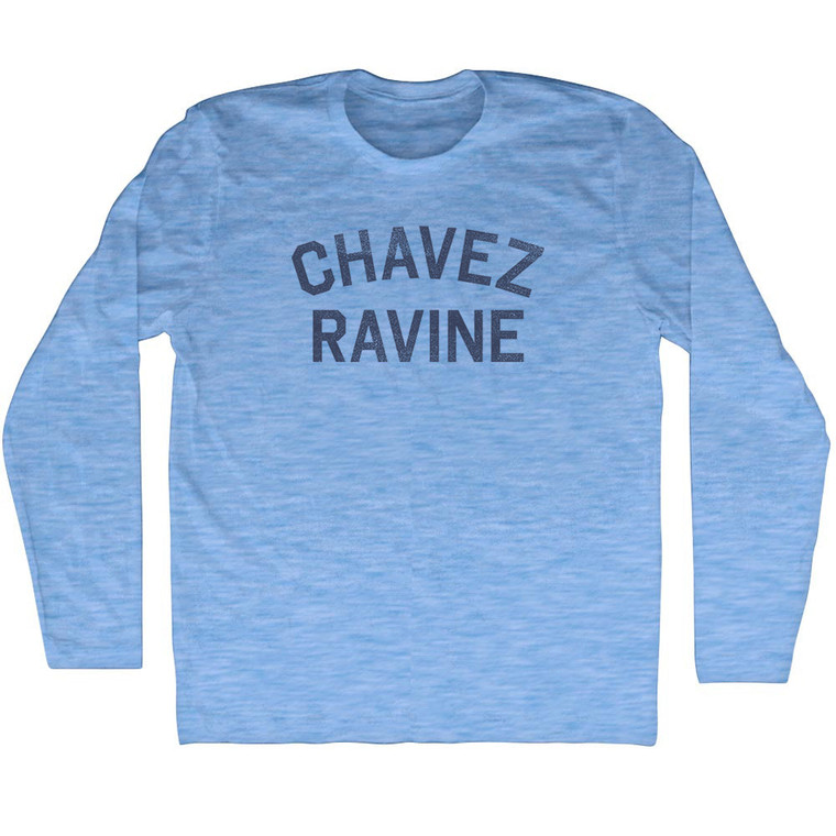 Chavez Ravine Adult Tri-Blend Long Sleeve T-shirt - Athletic Blue