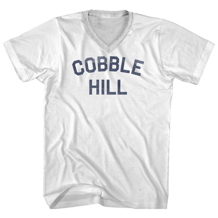 Cobble Hill Adult Cotton V-neck T-shirt - White
