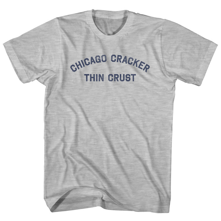 Chicago Cracker Thin Crust Womens Cotton Junior Cut T-Shirt - Grey Heather