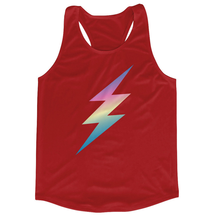 Lightning Bolt Running Track Tops Made In USA - Red