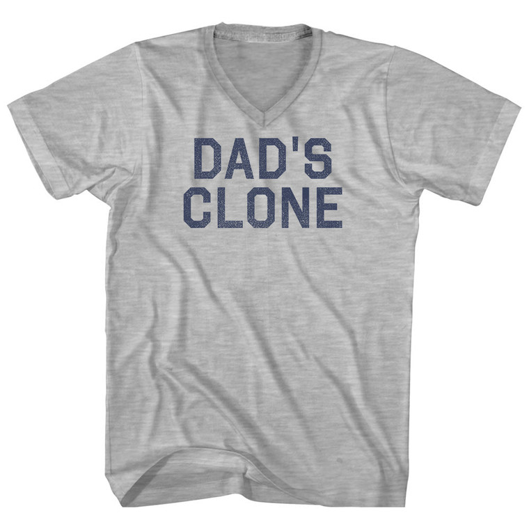 Dad's Clone Adult Cotton V-neck T-shirt - Grey Heather