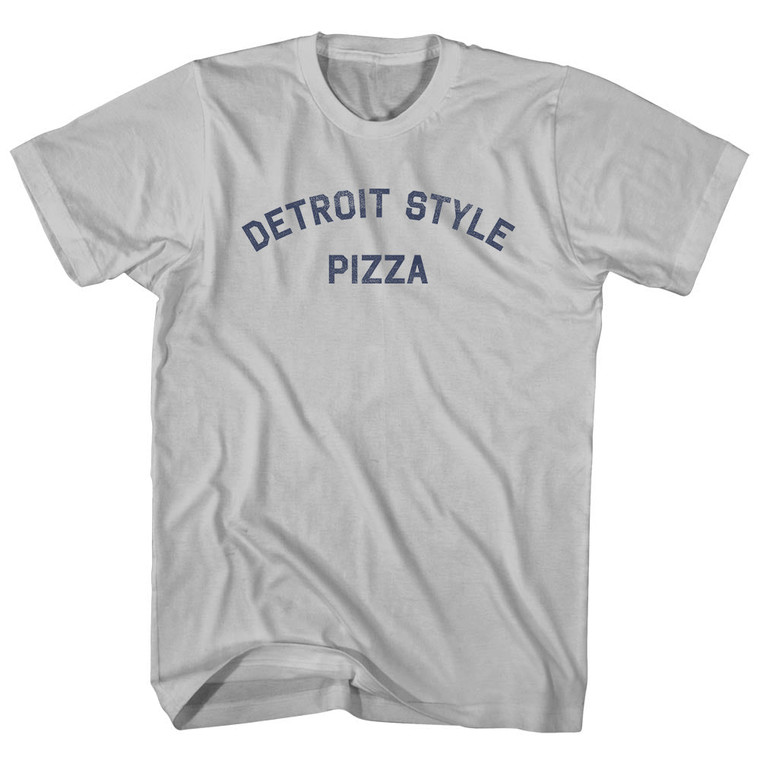 Detroit Style Pizza Adult Cotton T-shirt - Cool Grey
