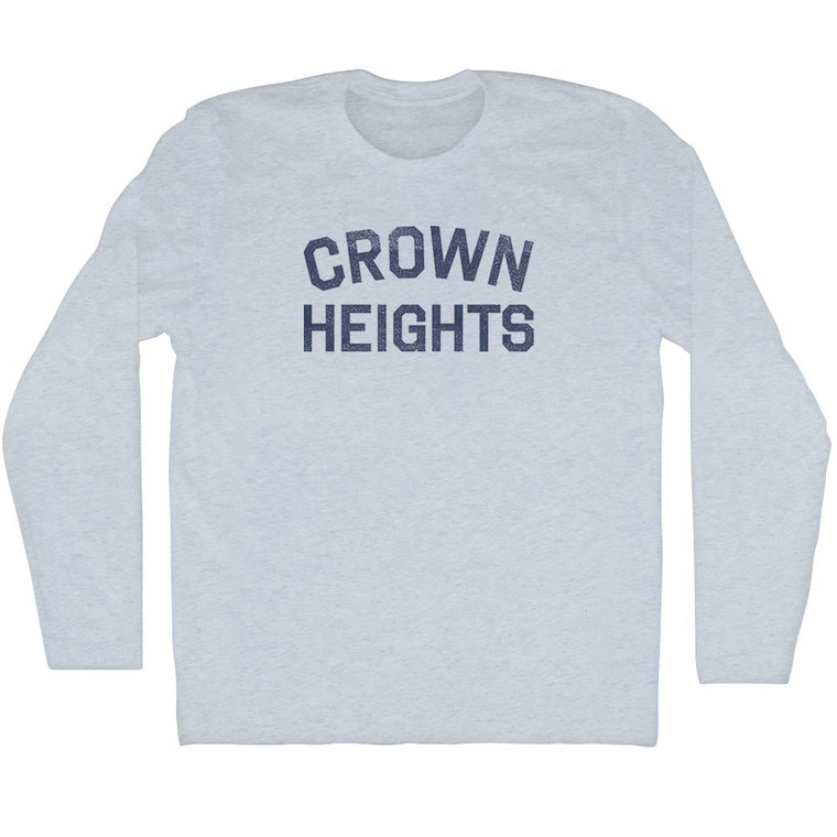 Crown Heights Adult Tri-Blend Long Sleeve T-shirt - Athletic White