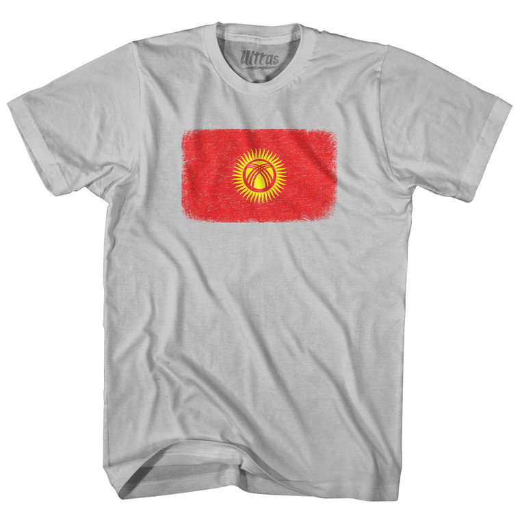 Kyrgyzstan Country Flag Adult Cotton T-shirt - Cool Grey
