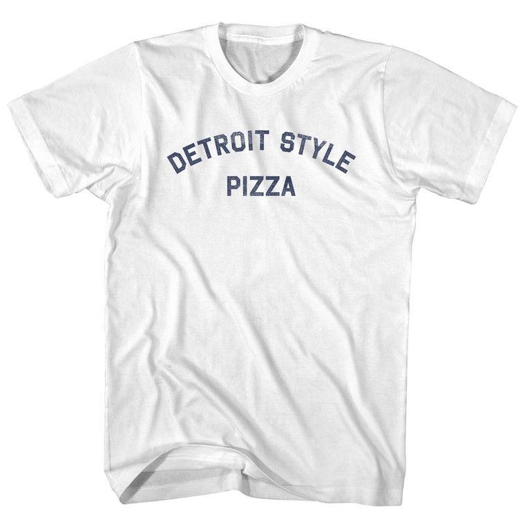 Detroit Style Pizza Adult Cotton T-shirt - White