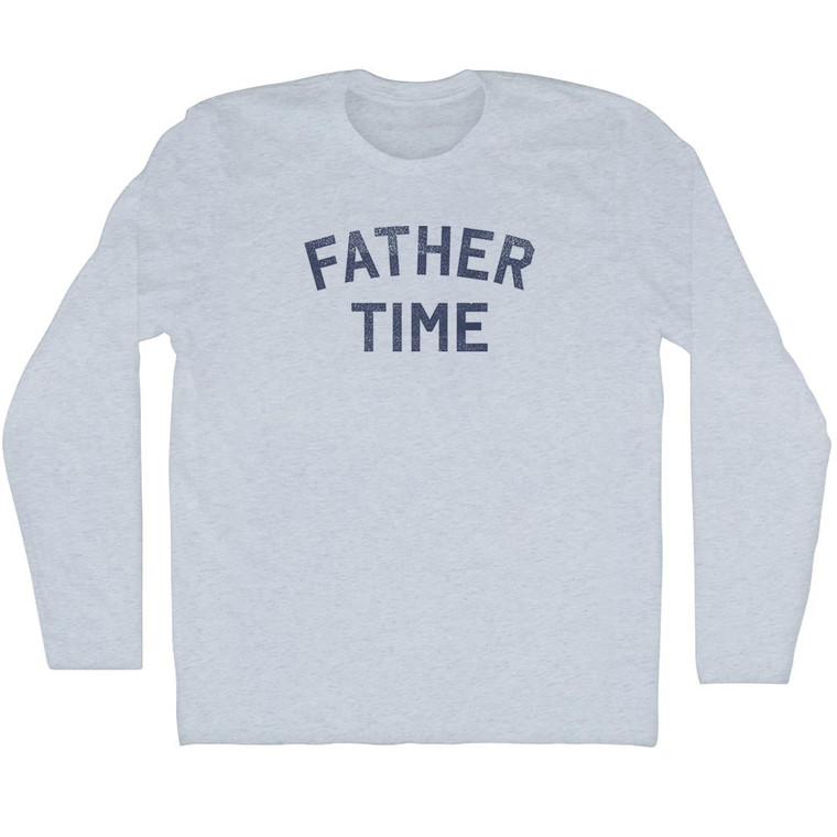 Father Time Adult Tri-Blend Long Sleeve T-shirt - Athletic White