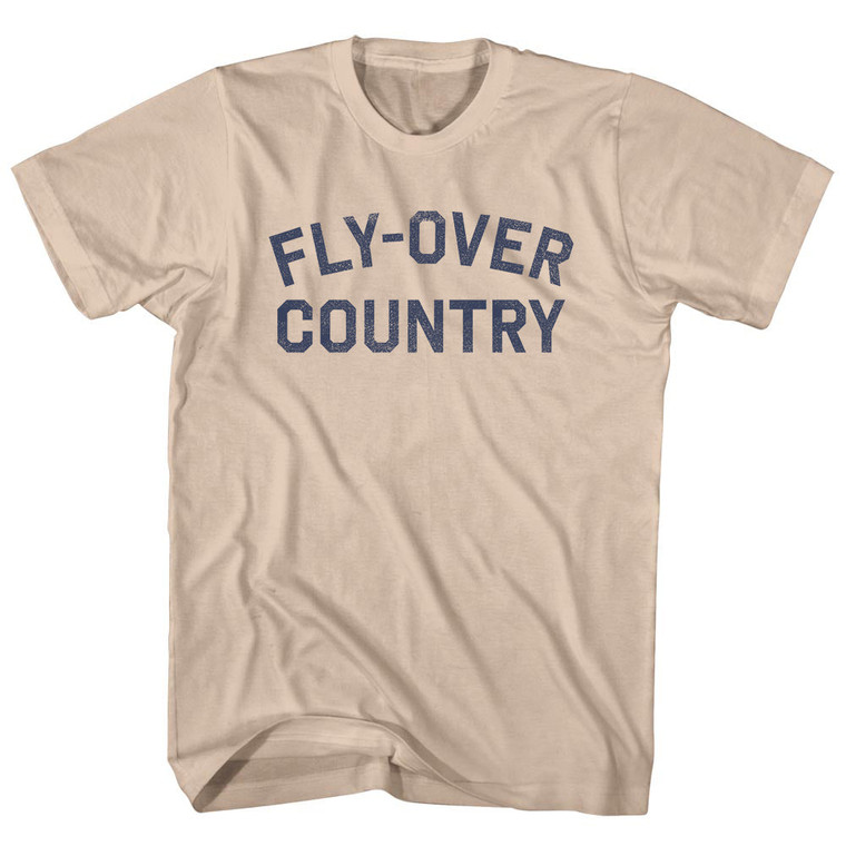 Fly-over Country Adult Cotton T-shirt - Creme