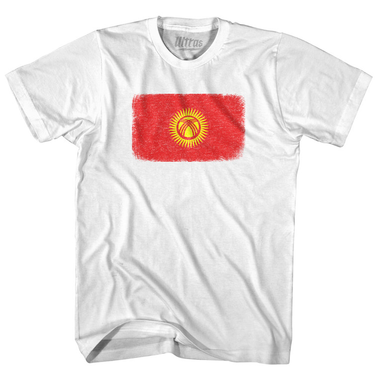 Kyrgyzstan Country Flag Womens Cotton Junior Cut T-Shirt - White