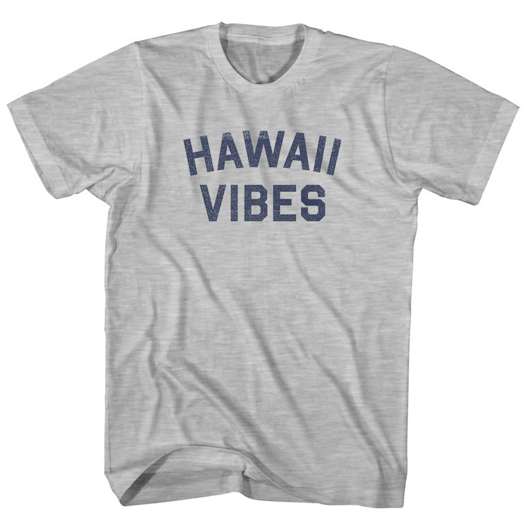 Hawaii Vibes Adult Cotton T-shirt - Grey Heather