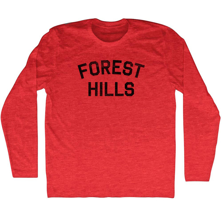 Forest Hills Adult Tri-Blend Long Sleeve T-shirt - Athletic Red
