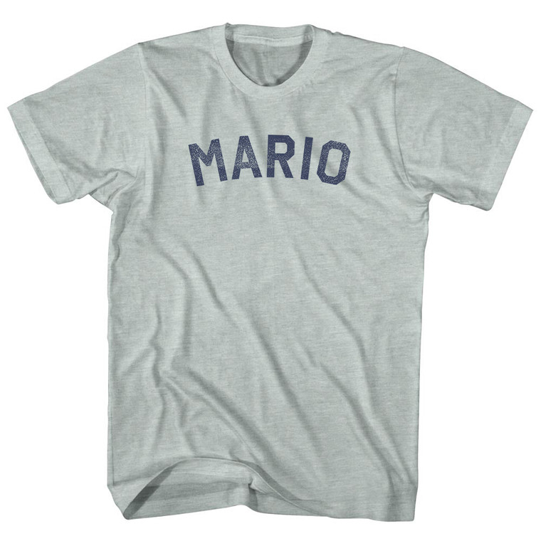 Mario Adult Tri-Blend T-shirt - Athletic Cool Grey