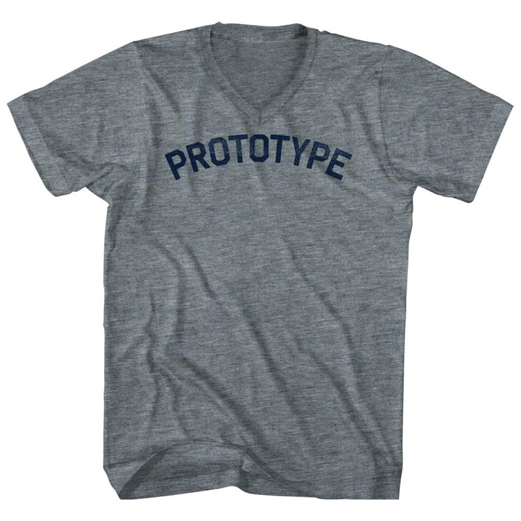 Prototype Tri-Blend V-neck Womens Junior Cut T-shirt - Athletic Grey
