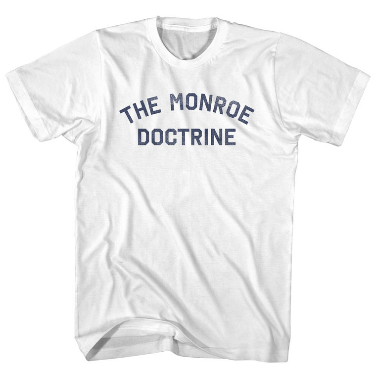 The Monroe Doctrine Womens Cotton Junior Cut T-Shirt - White