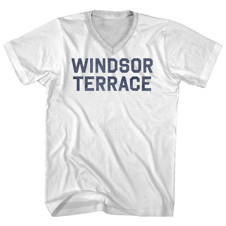 Windsor Terrace Adult Cotton V-neck T-shirt - White
