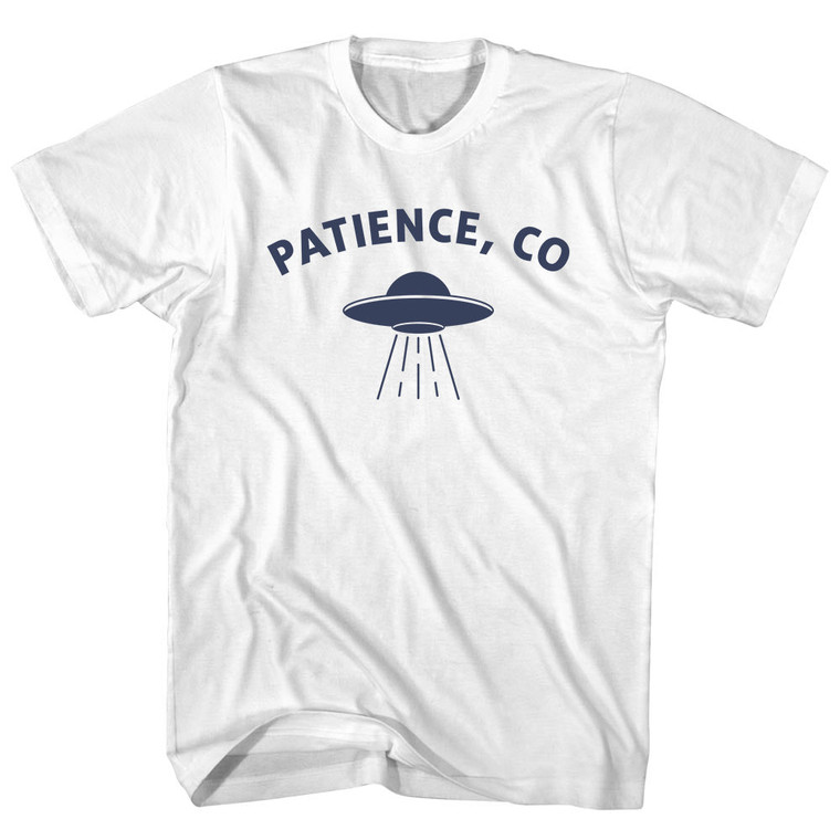 Patience, Co Ufo Alien Abduction Womens Cotton Junior Cut T-Shirt - White