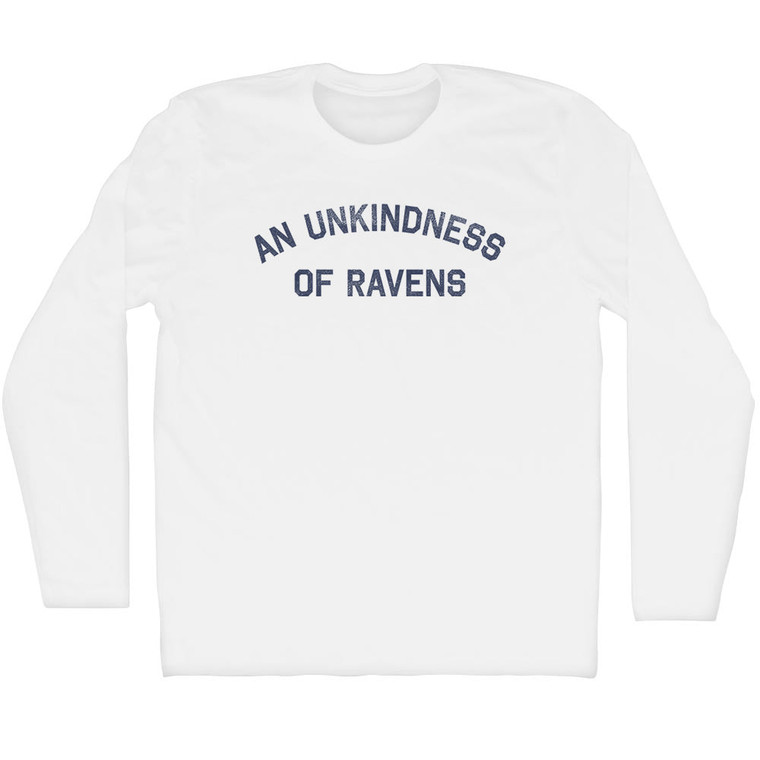 An Unkindness Of Ravens Adult Cotton Long Sleeve T-shirt - White