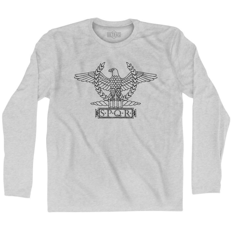 Rome Eagle SPQR Ultras Soccer Long Sleeve T-shirt -Grey Heather