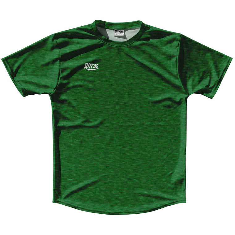 Kelly Green Dark Heathered Pattern Ultras Tennis Shirt Crew Neck - Kelly Green Dark