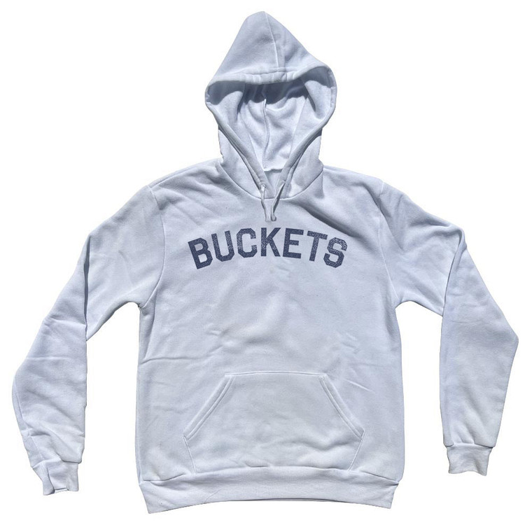 Buckets Adult Cotton Hoodie - White