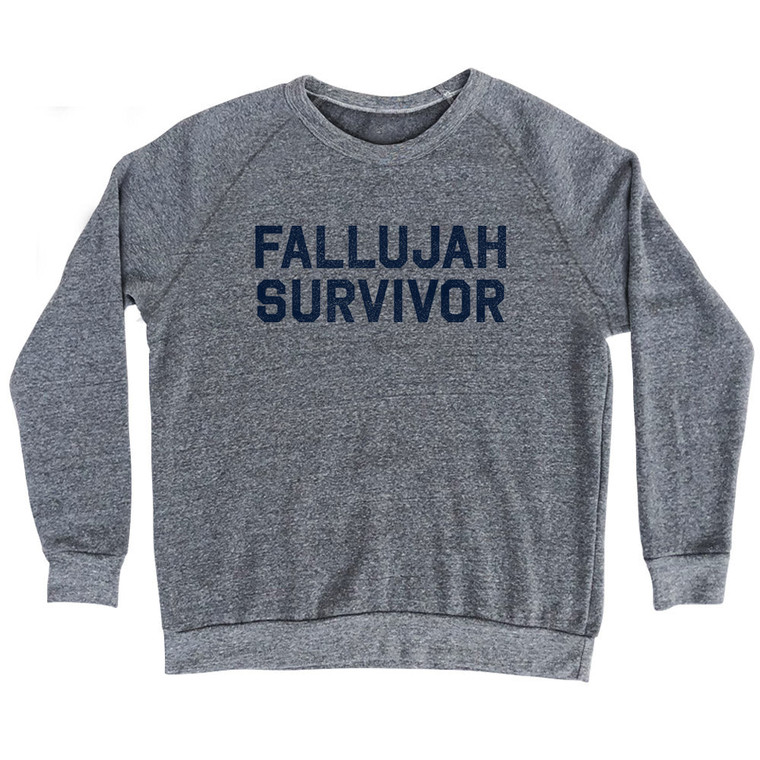 Fallujah Survivor Adult Tri-Blend Sweatshirt - Athletic Grey