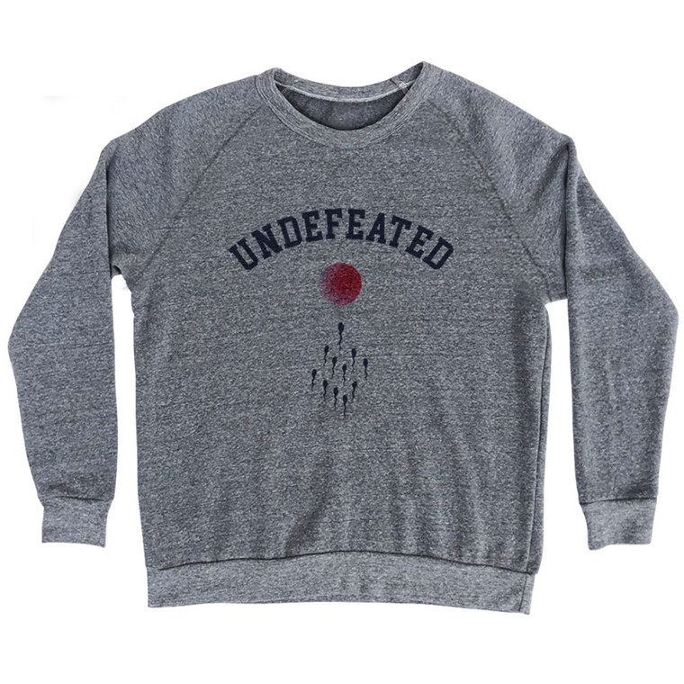 Undefeated Sperm Race Adult Tri-Blend Sweatshirt - Athletic Grey