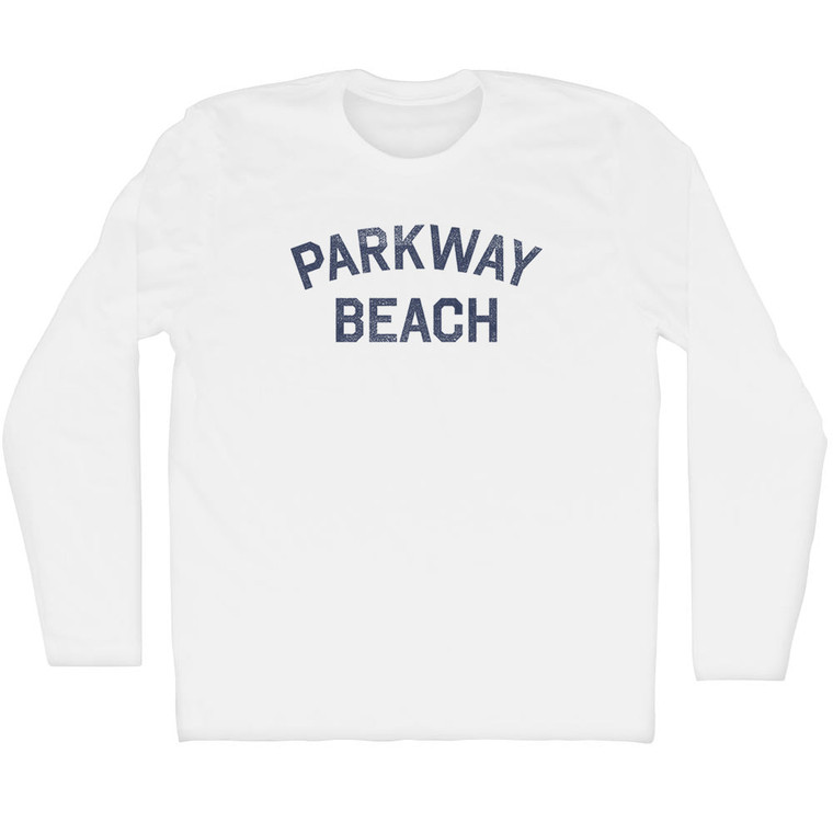 Parkway Beach Adult Cotton Long Sleeve T-shirt - White