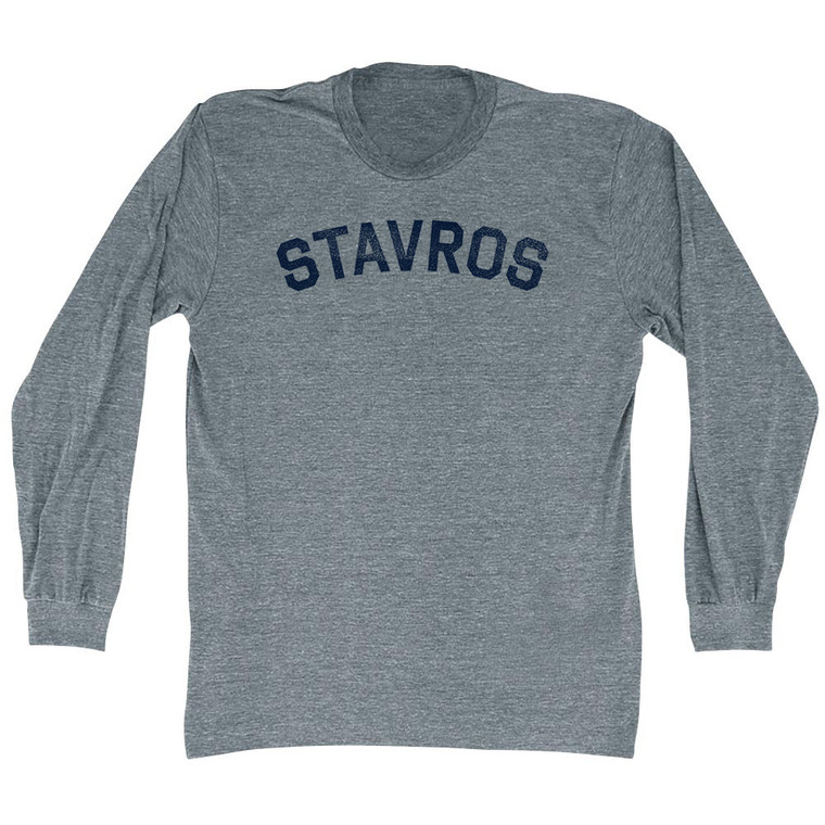 Stavros Adult Tri-Blend Long Sleeve T-shirt - Athletic Grey