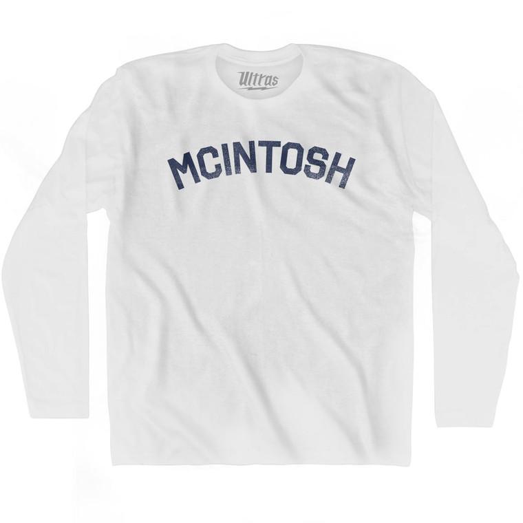 McINTOSH Adult Cotton Long Sleeve T-shirt - White
