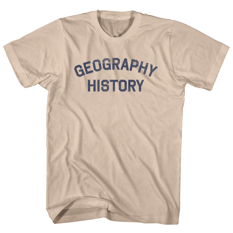 Geography History Adult Cotton T-shirt - Creme