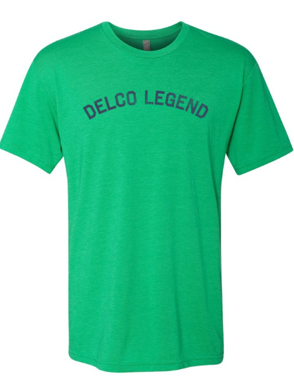 ADULT 2X-LARGE- Delco Legend- Athletic Green T-shirt- Final Sale Z5
