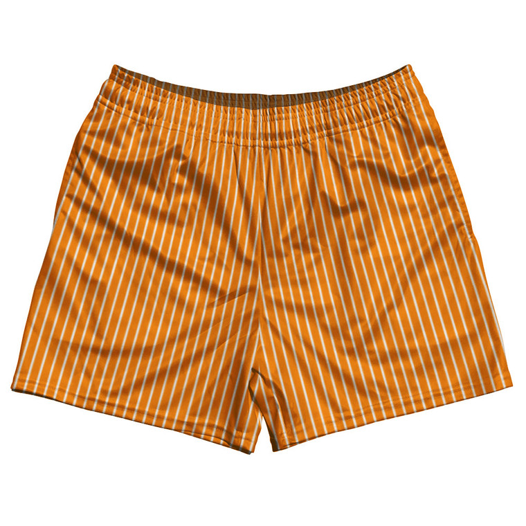 Pinstripes Rugby Shorts Made In USA - Orange Tennessee and White