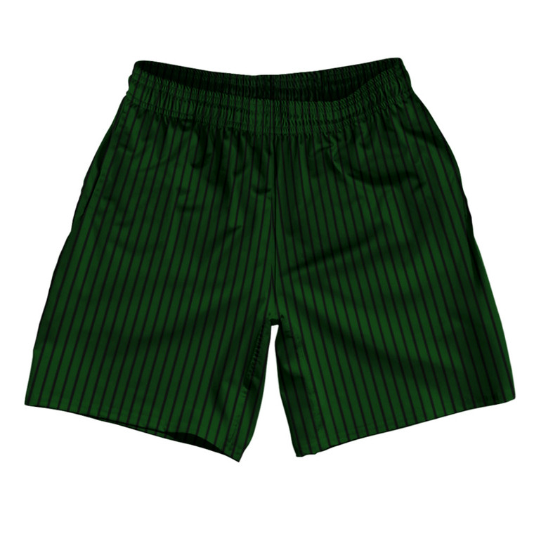 Pinstripes Soccer Shorts Made In USA - Green Forest and Black