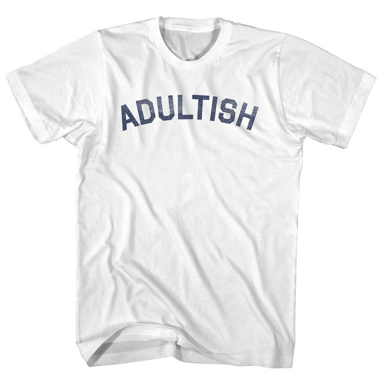 Adultish Womens Cotton Junior Cut T-Shirt - White