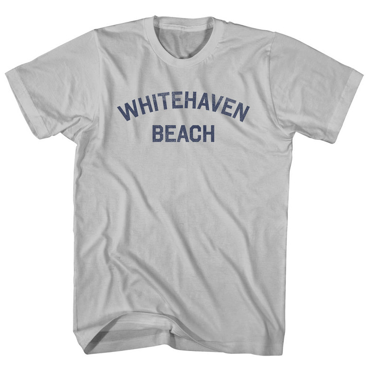 Whitehaven Beach Adult Cotton T-shirt - Cool Grey