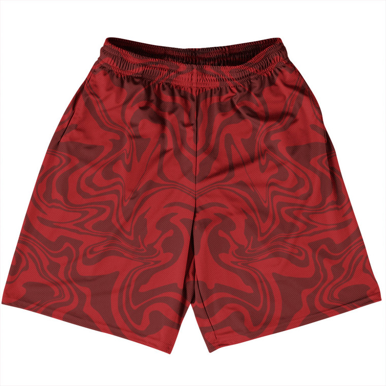 Vapor Design Basketball Practice Shorts Made In USA - Red and Maroon