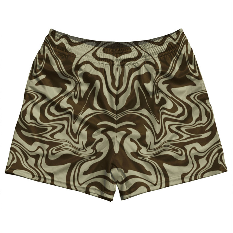 Vapor Design Rugby Shorts Made In USA - Light Brown and Dark Brown