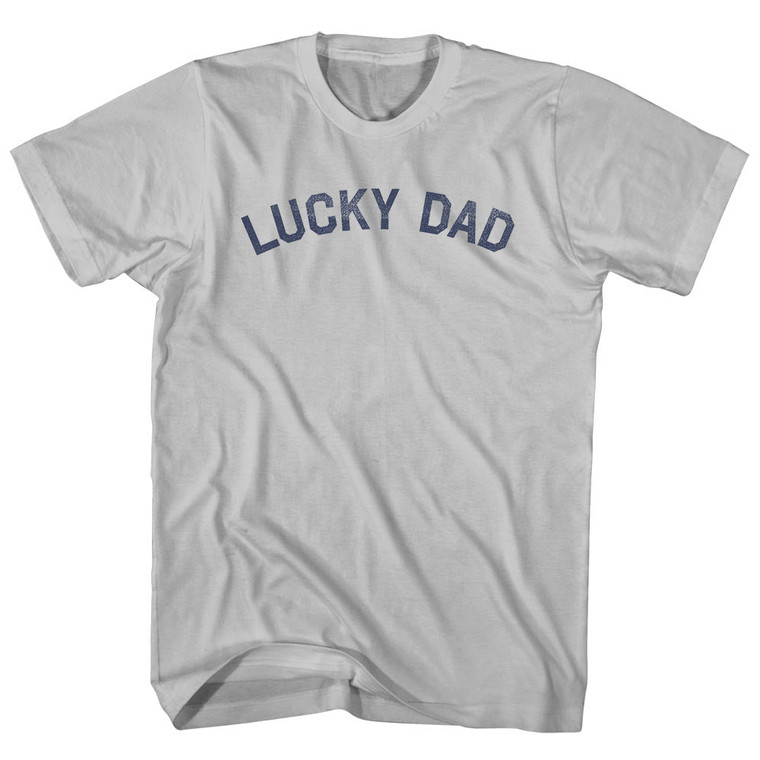 Lucky Dad Adult Cotton T-shirt - Cool Grey