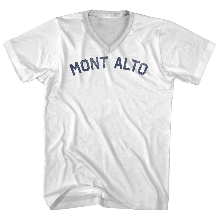 Mont Alto Adult Cotton V-neck T-shirt - White