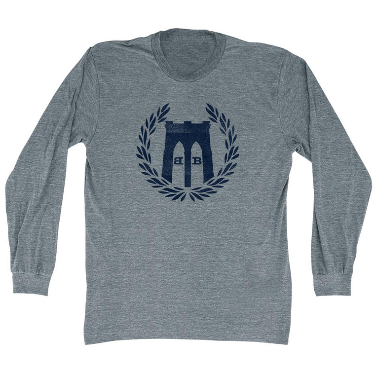 Bowery Boys Laurel Adult Tri-Blend Long Sleeve T-shirt - Athletic Grey