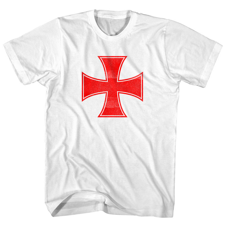 Crusader Cross Womens Cotton Junior Cut T-Shirt - White