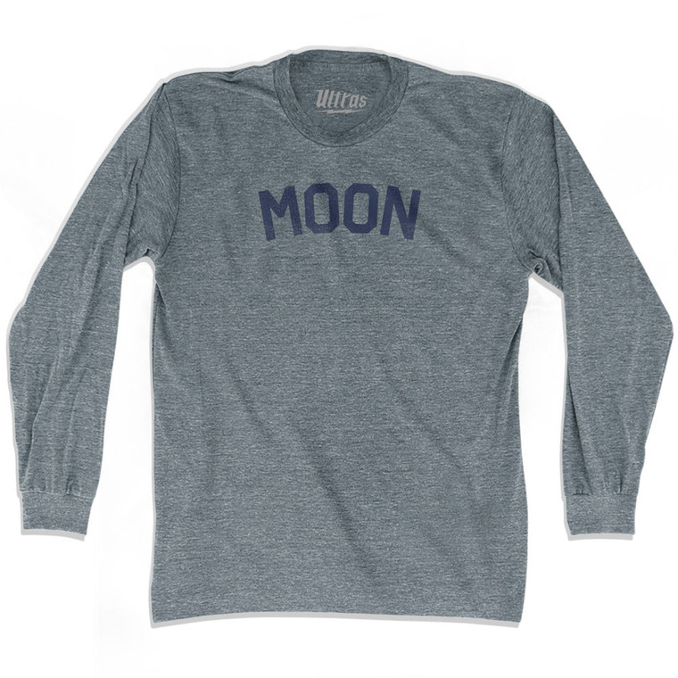 MOON Adult Tri-Blend Long Sleeve T-shirt - Athletic Grey