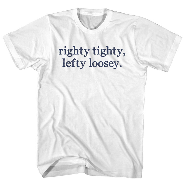 Righty Tighty, Lefty Loosey. Rage Font Womens Cotton Junior Cut T-Shirt - White