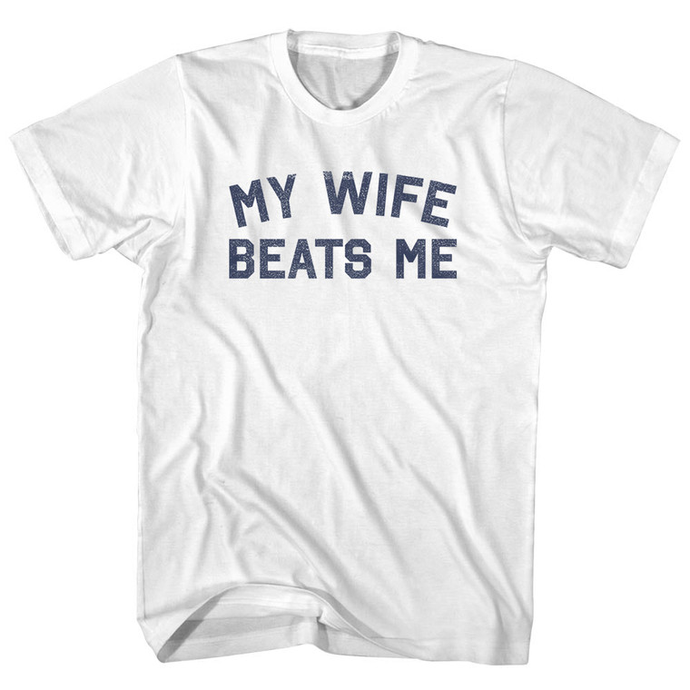 My Wife Beats Me Youth Cotton T-shirt - White